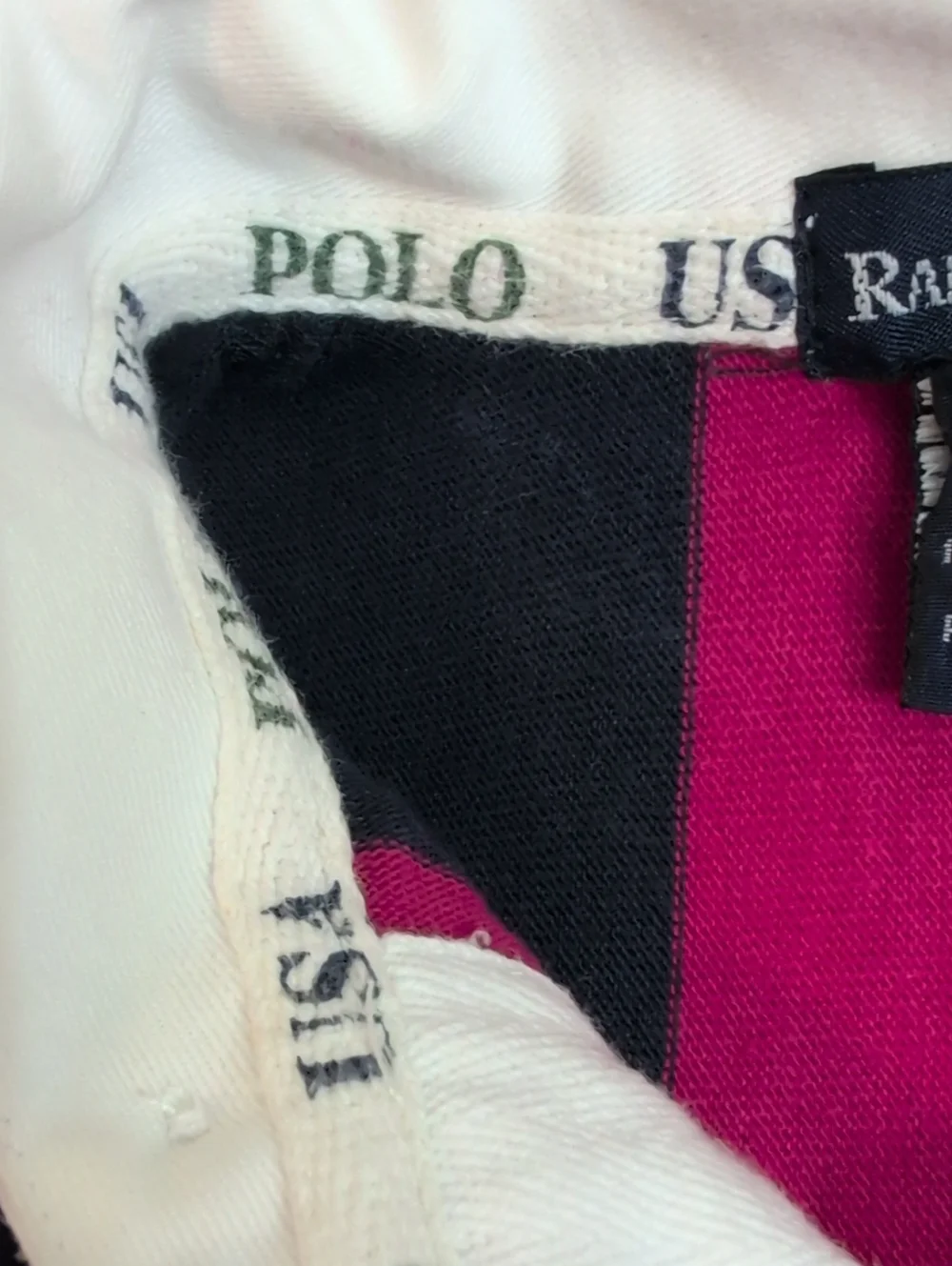 Polo Ralph Lauren Polo Bear Rugby Shirt 2T Pink Navy Stripe USA Preppy
